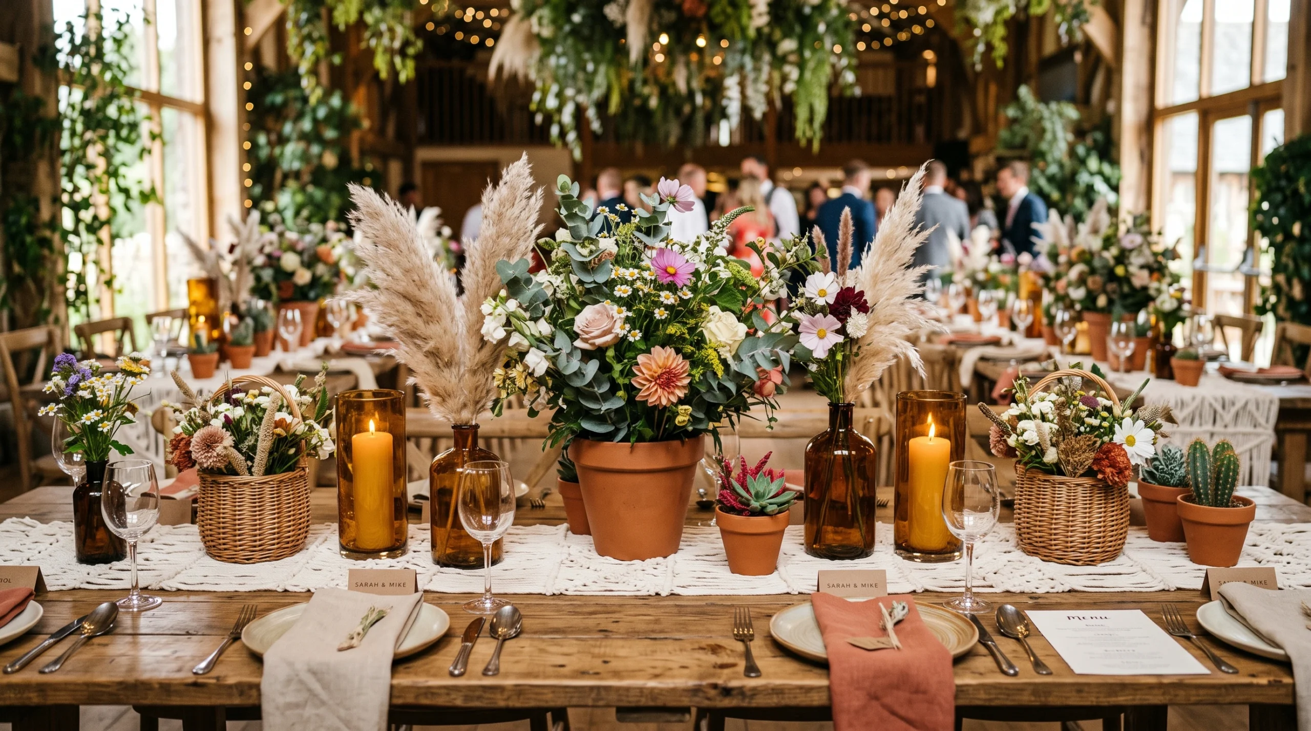 Boho wedding centerpiece ideas